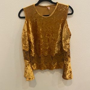 Ericka Golden Brown Velvet Blouse
